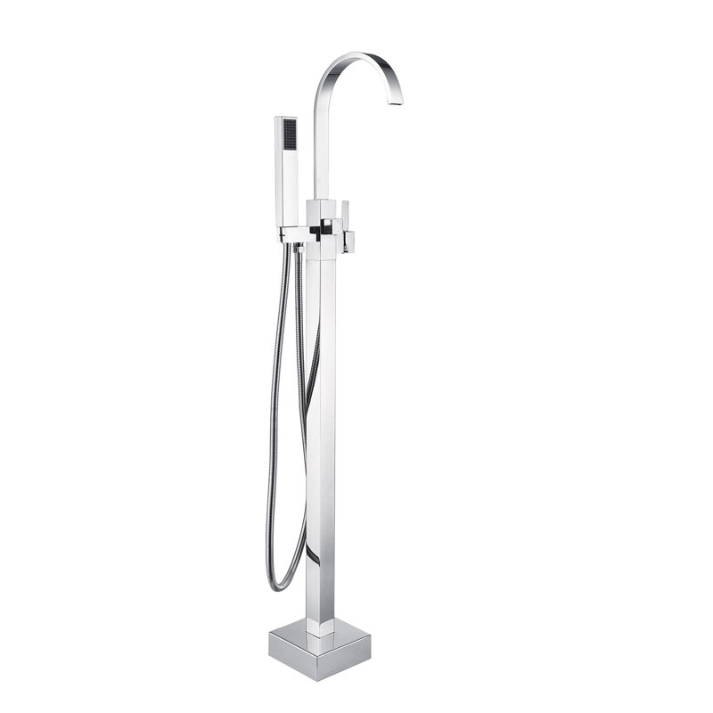 Freestanding Bathtub Faucet With Hand Shower, Chrome