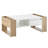 High Glossy Coffee Table with 2 Drawers, Practical Two Tone Center Table with Hidden Compartments, Rectangle Cocktail Table with Open Storage Shelf for Living Room, Bedroom, 41.3*23.6"-416522851