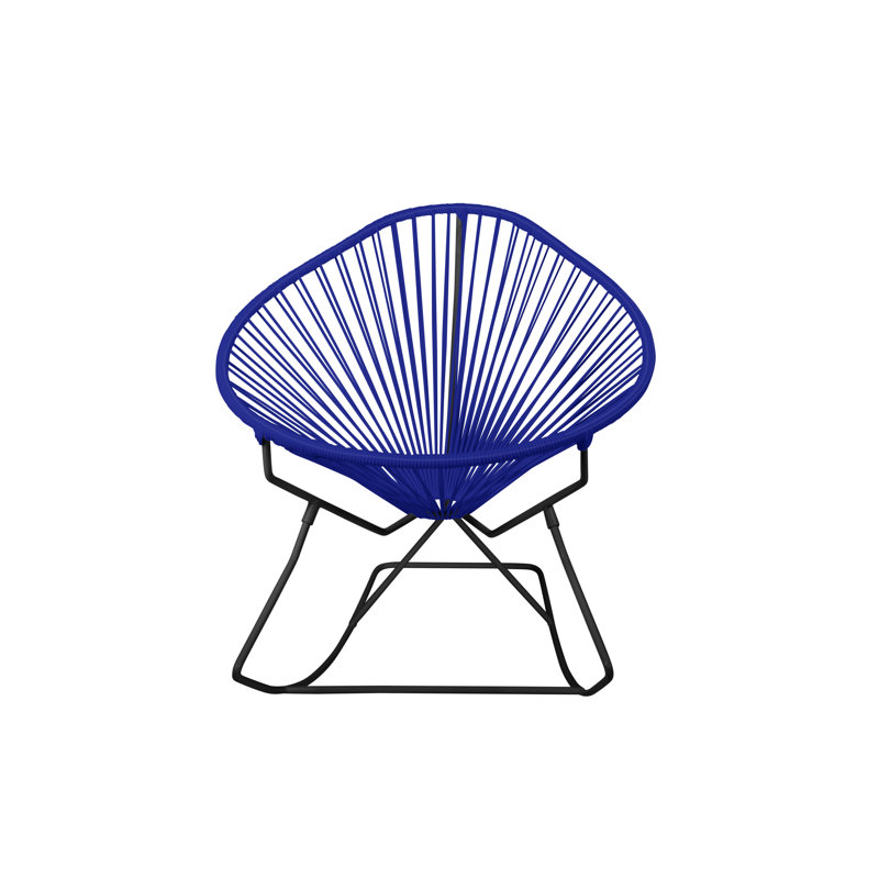 Chaise berçante intérieure / extérieure Acapulco, Bleu profond / noir