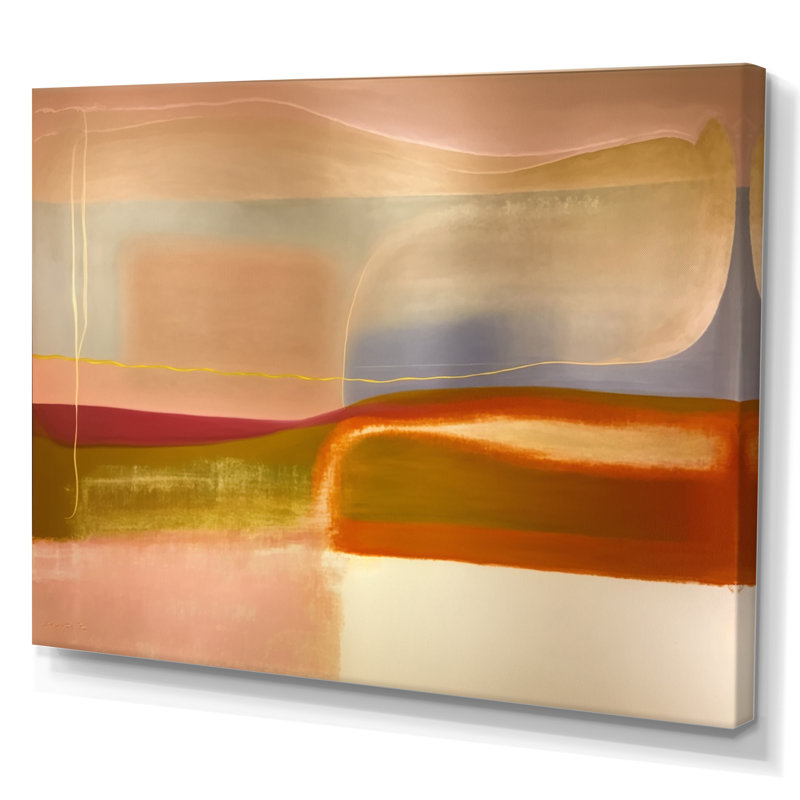 Arslaan - Art mural abstrait sur toile, H 24 po x l 32 po x P 1 po, Toile tendue