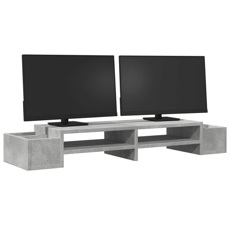Dedrik Manufactured Wood Monitor Stand, Concrete Grey