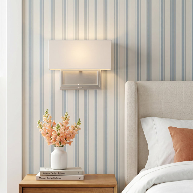 Eli 2 - Light Dimmable Armed Sconce in Nickel, Nickel
