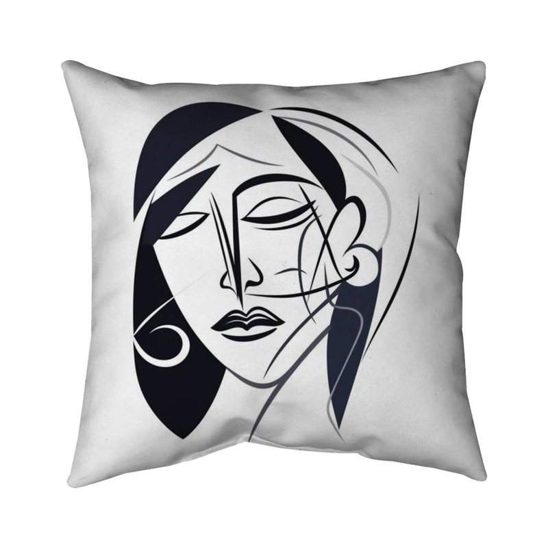 Abstract Face - Shapes Figurative – Throw Pillow Cover Only, Double-Sided Print, Insert Not Included