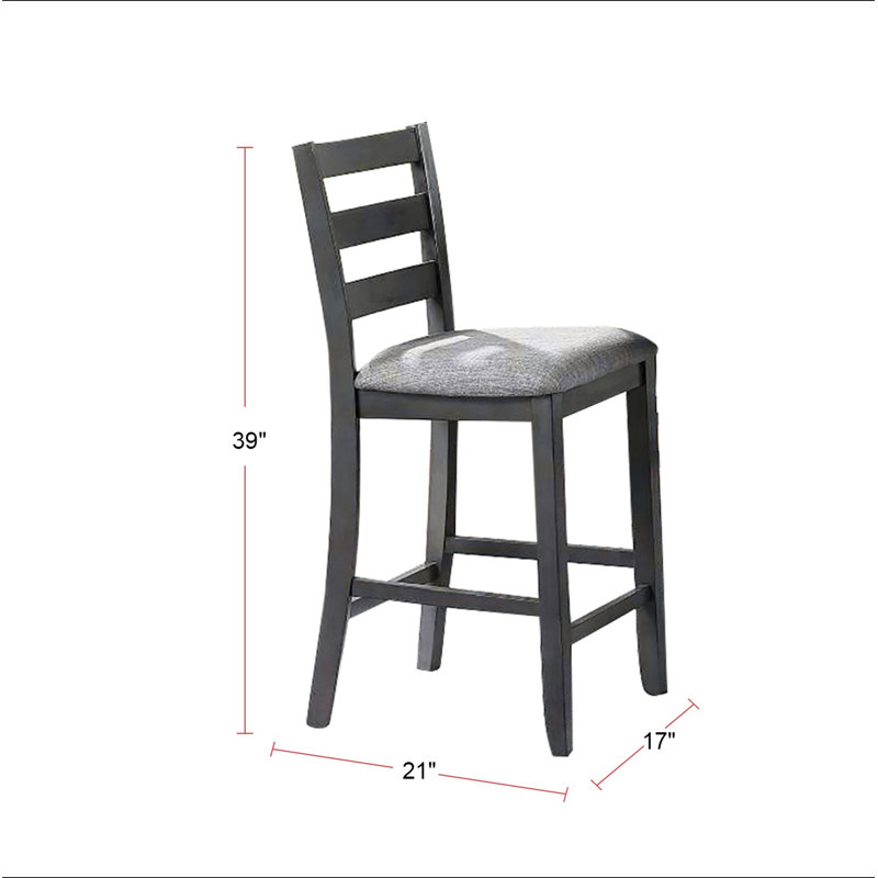 Ensemble de salle à manger 5 pièces à hauteur de comptoir en gris