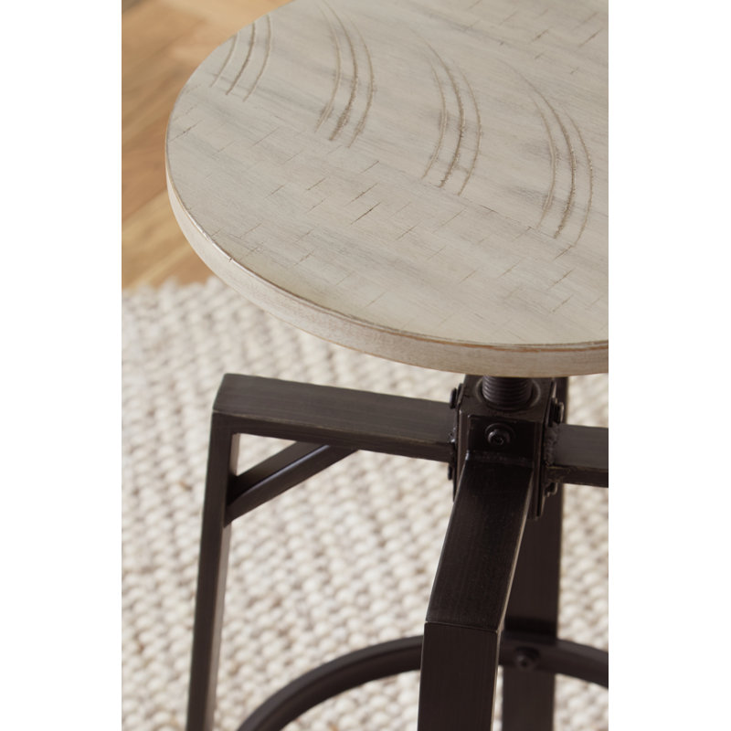 Jihoon Swivel Adjustable Height Counter Stool with Metal Frame