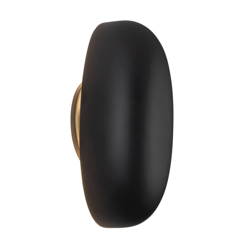 Perle 10-in Black dimmable LED Wall Sconce, Matte Black