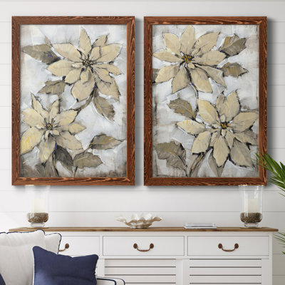 «Poinsettia Study I», toile encadrée de qualité supérieure - prête à être accrochée