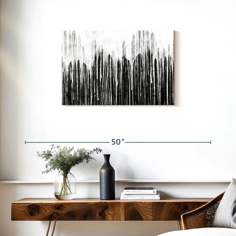 Avery Black And White Paint Drip, 20" H x 30" W