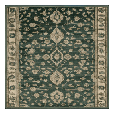 Machine Washable Overdyed Green Area Rug