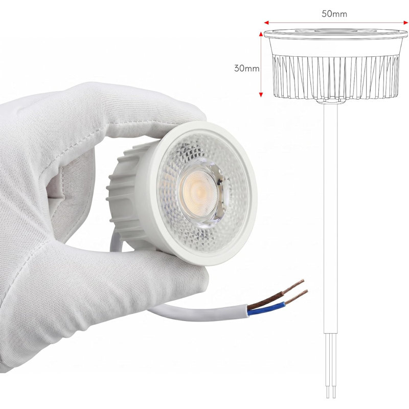 Recessed Ceiling Downlights Cool White 6400K Ultra Slim Energy Saving Light Modules for Home Kitchen Hallway 10 Pack, 9W, 3