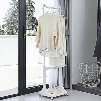 Laundry Hamper Sorter With Hanging Bar And Wheels Removable
