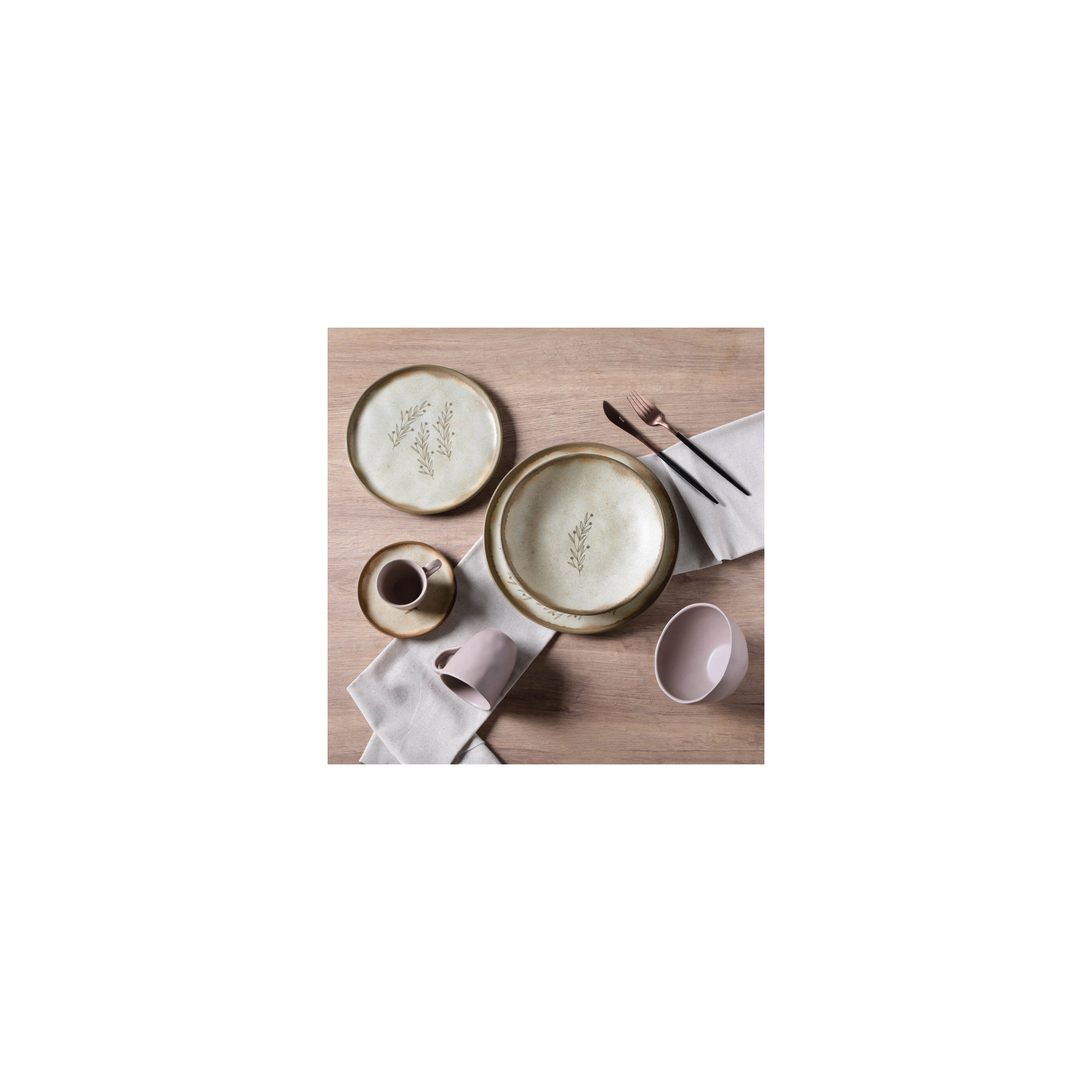 Nativa Commercial Dishwasher Safe 10.8'' Stoneware Dinner Plate , Set of 6