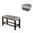 Silver Faux Leather Counter Height Dining Bench, Seat With Stable Wooden Base, Modern Look Strong Chic-515164765