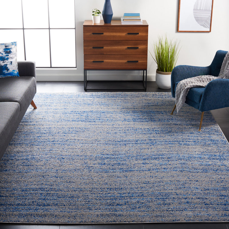 Tapis gris à motif abstrait Riebe, Rectangle 9 pi x 12 pi