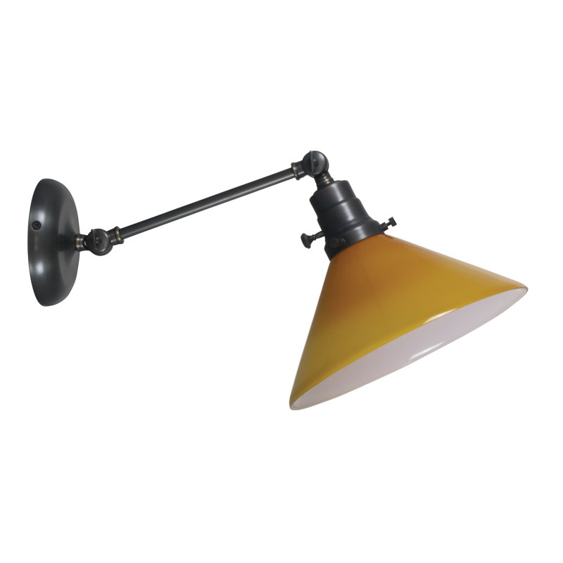 Plug-in Swing Arm Sconce, Amber, Oil Rubbed Bronze