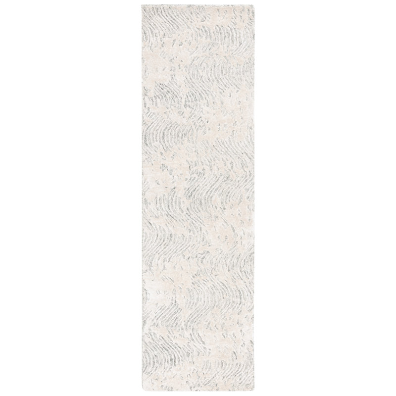 Glamour Hand Tufted Wool Viscose Cotton with Latex Abstract Rug in Beige, Runner 2'3" x 8'