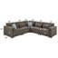 Fauteuil modulaire droit Rylie avec 2 coussins, lin brun
