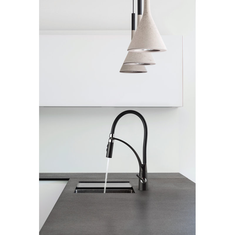 Julius Culinary Single Handle Pull-Down Kitchen Faucet, Polished Chrome