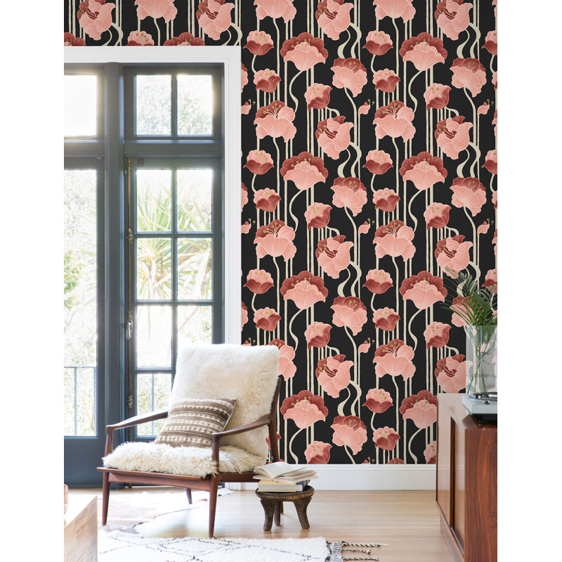 Papier peint adhésif Shirley Coral Deco, Rose