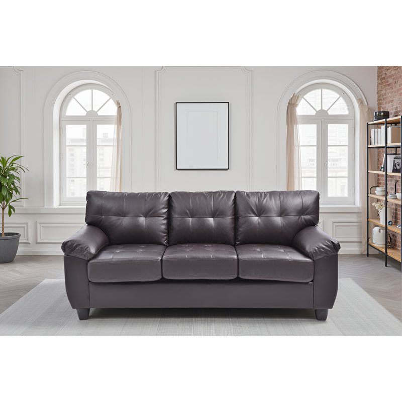 Rimouski Faux Leather Sofa, Cappuccino