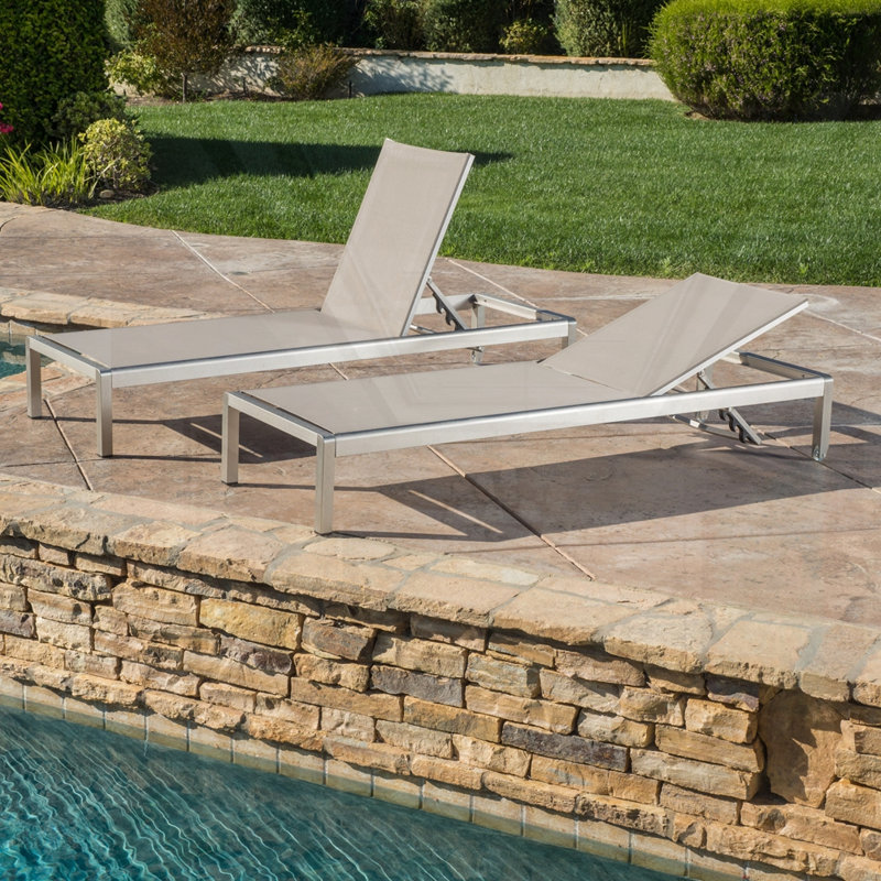 Outdoor Chaise Lounge, Gray, 2
