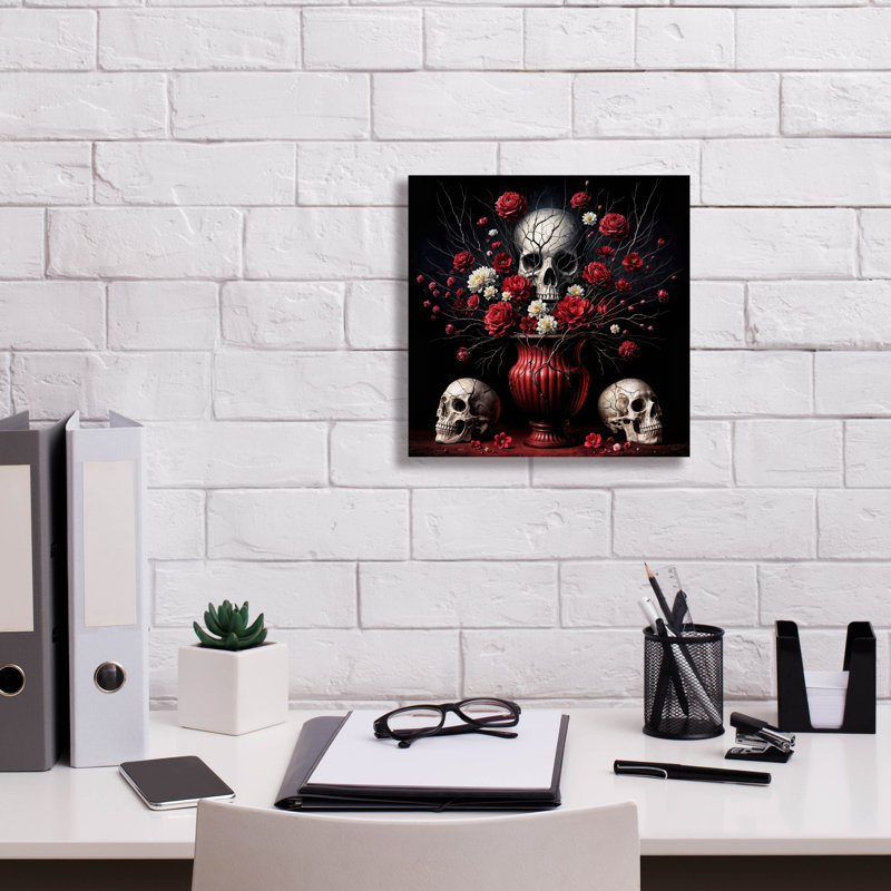  «Fleurs mortes 1» par KIR.DART, art mural sur toile, 18 po x 18 po, H 12 po x l 12 po x P 0,75 po