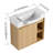 24'' Wall-Mounted Bathroom Vanity With White Ceramic Sink & Soft-Close Door, , Light Oak-120049330-120049329