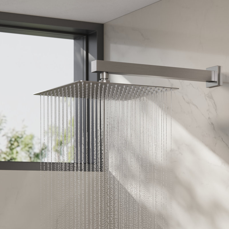 Rugen Thermostatic Shower System, Large 12" Rain Shower Head with Handheld, Brushed Nickel Shower Faucet Set with Valve, High Pressure Rainfall Showerhead