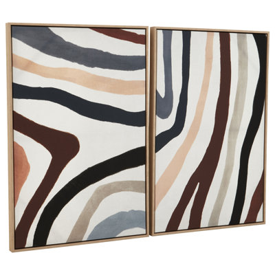 Set Of Two Multi Coloured Wall Art