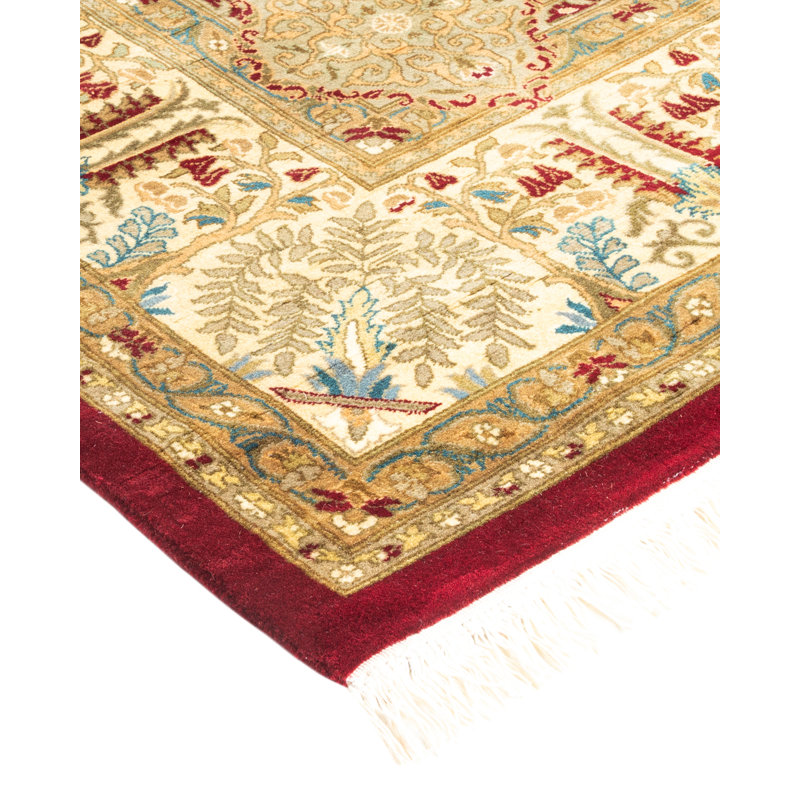 Tapis unique rouge / beige noué à la main Trenise Mogul 8 pi 2 po x 10 pi 5 po