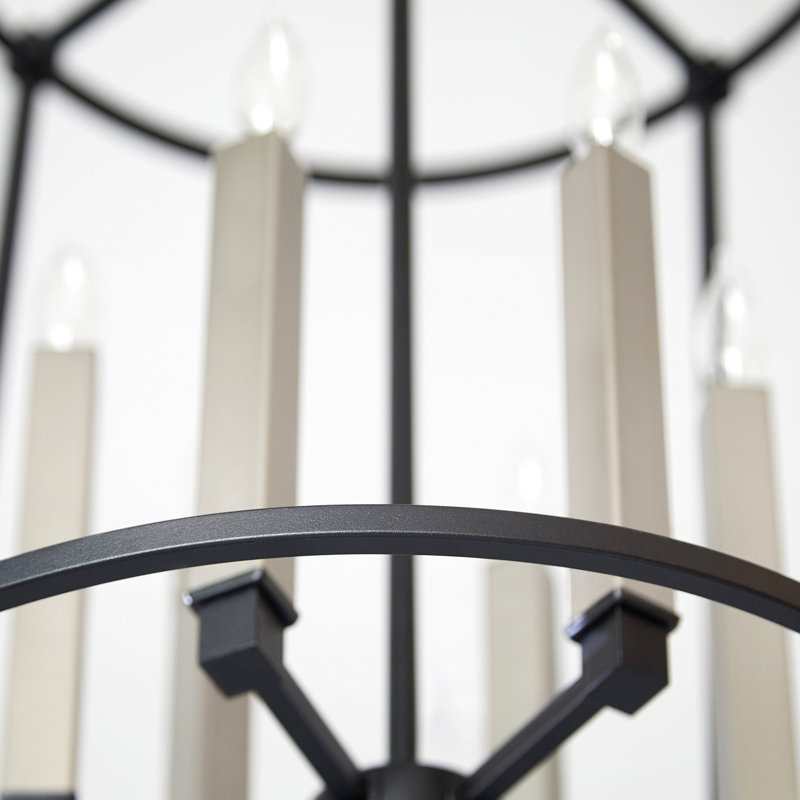 Lustre géométrique à 6 lumières Analie, Noir