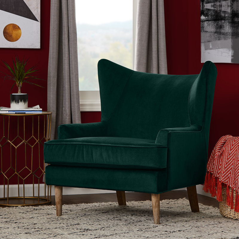 Fauteuil à oreilles Finch Wyatt, Vert