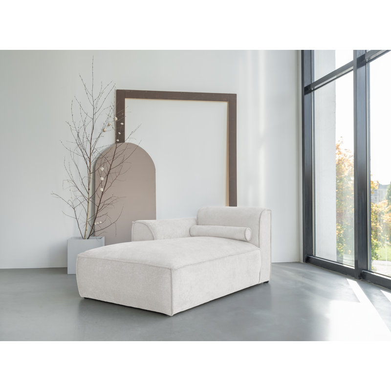Flex Felix Upholstered Chaise Lounge, Beige, Left Hand Facing