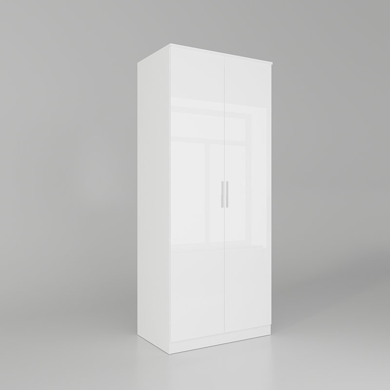 Shelissa 2 Door Manufactured Wood Wardrobe, White