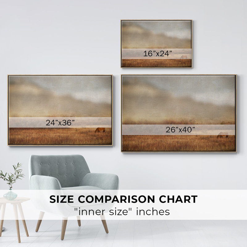 Grazing at Sunset, reproduction d'art sur toile, H 25 po x l 37 po x P 2 po, Bois naturel