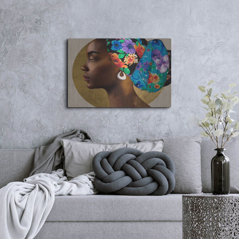 «Golden Lady 2» par Alonzo Saunders, art mural en métal, 36 po x 24 po