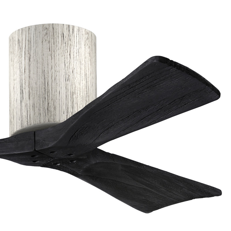 Ventilateur de plafond à 3 pales Olivier, Ton bois de grange, Noir mat, 42"