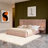 Chenille Upholstered Bed Frame With Pleated Design, Grounded Platform, Headboard, Solid Frame, And Bedside Table, No Box Spring Needed-1670791345-1670791347