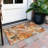 Machine Washable Indoor/Outdoor Xhevrie Orange Rug-1885668021