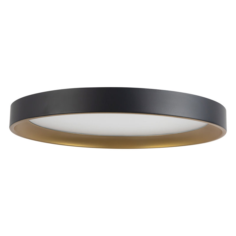 Plafonnier encastré à DEL 12 po avec accents dorés Chrysander, Matte Black/Gold