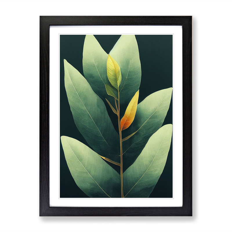 A Wild Leaves - Framed Print, Black, 34cm H x 25cm W