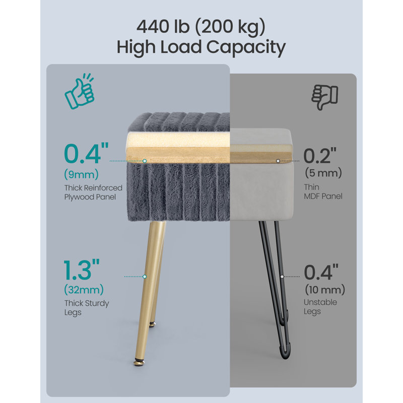 Steel Accent Stool, Grey
