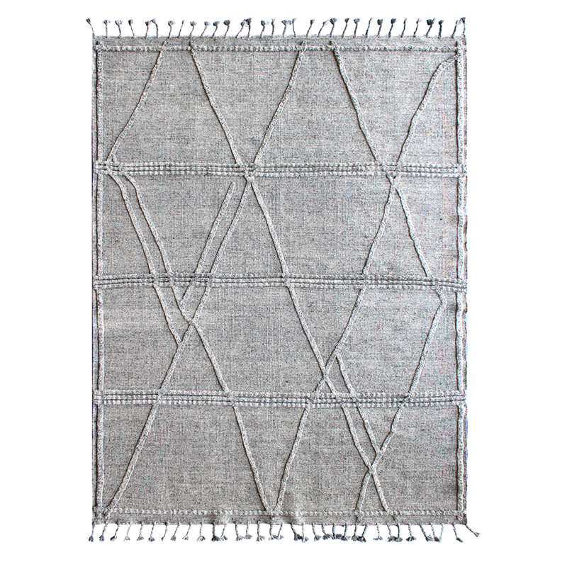 Moroccan Geometric Area Rug in Gray, Rectangle 8' x 10'