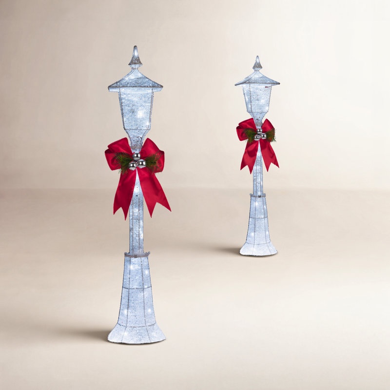Metal Christmas Decoration, White, 48" H x 9" W x 11" D