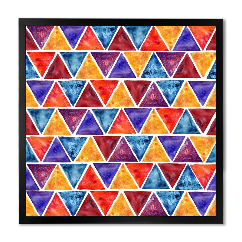Œuvre d'art sur toile à motif abstrait coloré, Impression noire sur toile encadrée, H 16 po x l 16 po x P 1 po