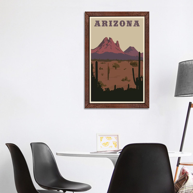 Arizona - Print on Canvas, 152.5 cm H x 101.5 cm W, Brown Framed