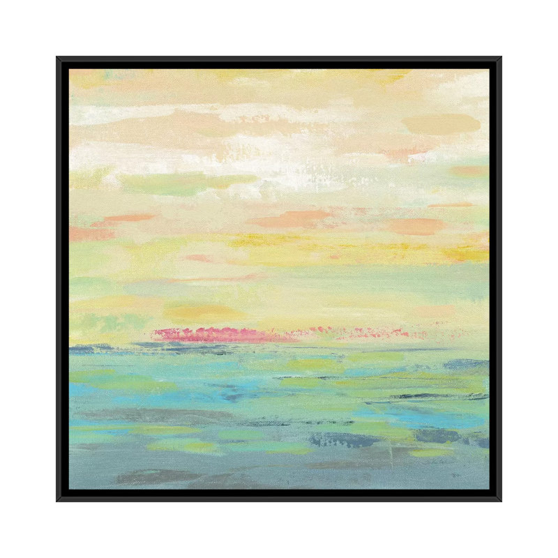 «Pink Clouds I» par Silvia Vassileva - impression, H 26 po x l 26 po x P 1,5 po, Toile avec cadre noir, Aucun mat