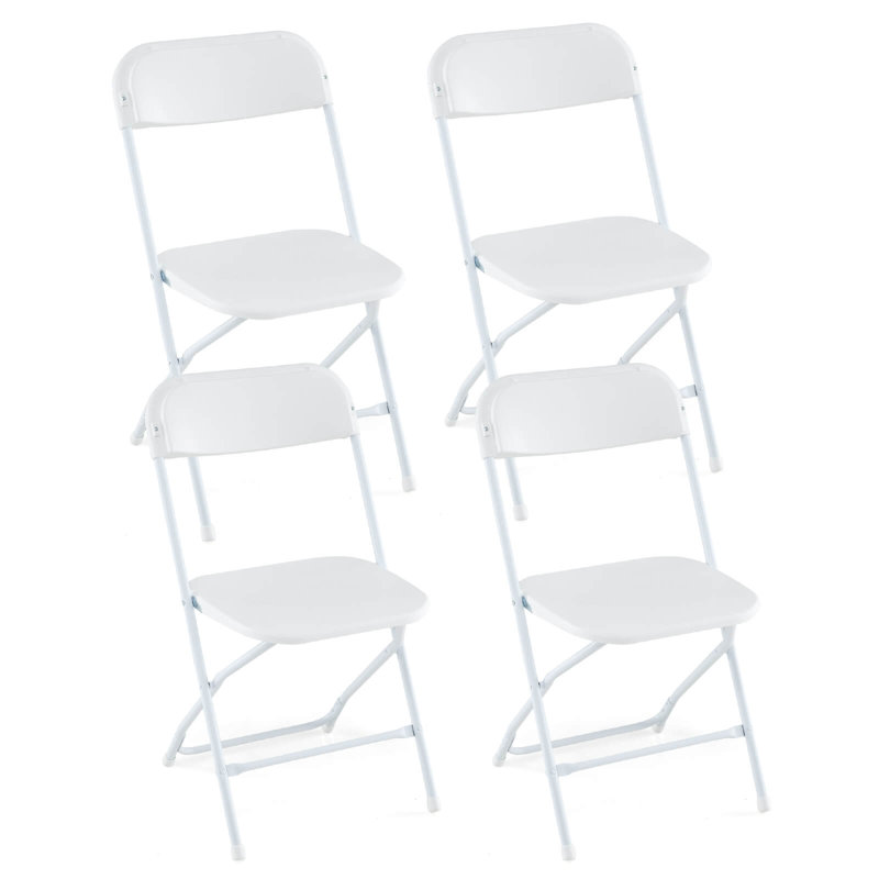 Ensemble de 4 chaises pliantes en métal avec siège et dossier en plastique Arlmont & Co.