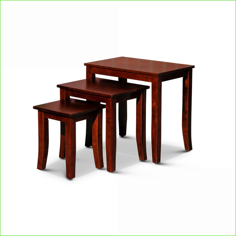 Ensemble de tables basses 3 pièces Cherry, peu encombrantes pour le salon, faciles à assembler