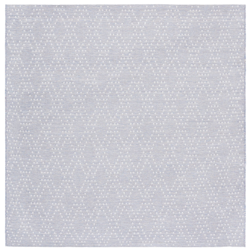 Sunset 850 Polypropylene/Polyester Geometric Indoor/Outdoor Rug in Blue/Lavender, Square 6'7"